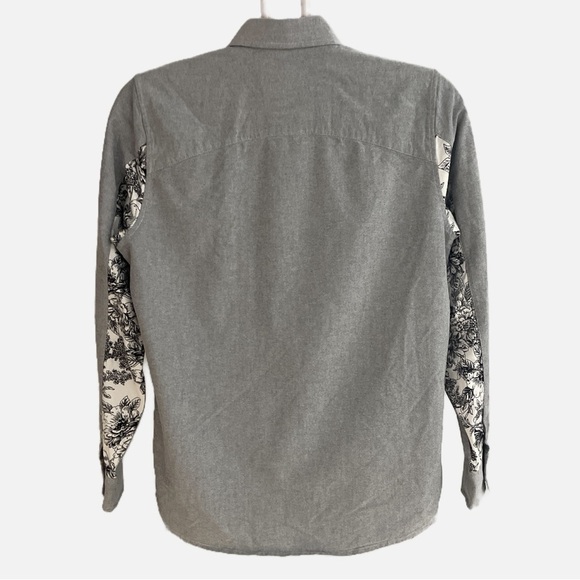 Carhartt Work in Progress Long Sleeve Raymond Shirt Medium Regular Gray Floral - Picture 6 of 9
